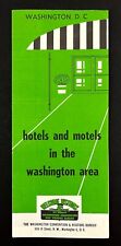1963 Washington DC Convention Visitors Bureau Hotels Motels Vintage Travel Guide picture