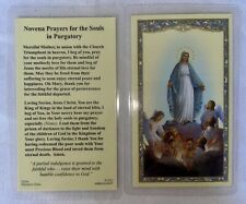 Novena Prayers for the Souls in Purgatory Holy Card Catholic Laminated picture