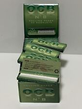 FIVE PACKS OCB GREEN Single Wide Cut Corners Rolling Papers 50 leaves per pack picture