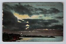 Erie PA- Pennsylvania, Sunset On Lake Erie, Antique, Vintage c1910 Postcard picture
