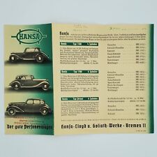 1930s German Hansa Car Motor Dealer Sales Brochure flyer manufacturer Munich WW2 picture
