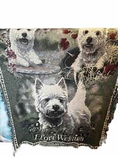Vintage Danbury Mint West Highland Terrier Westie Collector Blanket Throw Dog picture