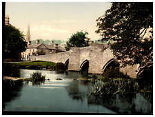 England. Derbyshire. Bakewell Bridge. Vintage Photochrome by P.Z, Photochrome Z picture