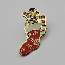 Vintage McDonald’s Badge Pin Hamburgler In A Stocking Rare Collectible Pin 1990s picture