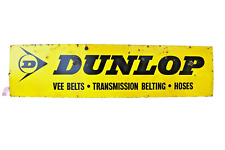 Vintage Dunlop Tire Tyre Sign Board Porcelain Enamel Advertising Vee Belt Hoses picture
