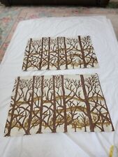 2 Vtg Cannon Royal Family Pillowcases Bare Trees Woods Tan Forest Brown Clean picture