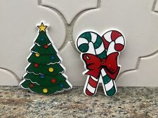 CANDY CANES And Tree Vintage 1980's Bramac Christmas Magnet Refrigerator MB52 picture