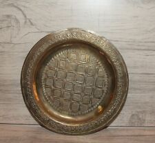 Vintage ornate brass wall hanging plate picture