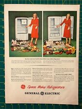 1948 Vintage General Electric Space Maker Refrigerator GE Bridgeport Print Ad B2 picture