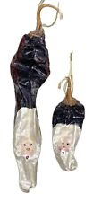 2 Santa Painted Chili Pepper Christmas Ornaments Southwest picture