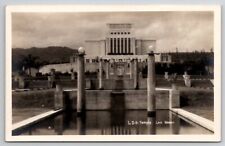 Hawaii RPPC LDS Mormon Temple Beautiful Water Feature Laie Oahu Postcard A42 picture