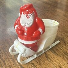 Vintage 1950's Christmas Rosbro Santa Claus White Sleigh Candy Container picture