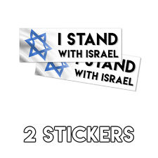 I Stand With Israel Jewish Jew Bumper Sticker - Christian Religion 2 Pack 3x9in  picture