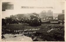Postcard Borger, Texas: Traffic Jam Main Street Tractors Mud Roads RPPC c1930s picture