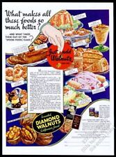 1934 Diamond Walnuts cake cookies salad desserts art vintage print ad picture