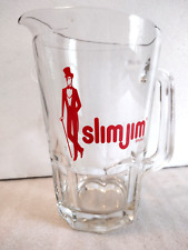 Vintage Slim Jim Brand Advertising Glass Pitcher Beer Soda Bar Kitchen picture