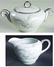 Wentworth China SILVER WHEAT 7514 * ETERNA SHAPE Sugar Bowl & Creamer Set EUC  picture
