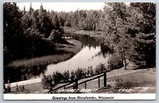 Rhinelander Wisconsin~Natures Beauty Greetings~Real Photo Postcard~1946 RPPC picture