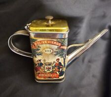Vintage Huile D'Olive Vierge Oil Can W/Spout  Advertising  Decor picture
