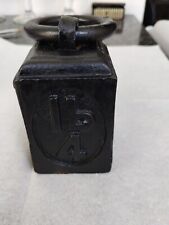 Vintage Cast Iron 4lb Ring Weight Door Stop picture