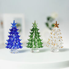Hand Blown Glass Christmas Tree Glass Figurine Decoration for Xmas Window Gifts picture