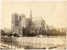 France, Paris, Notre-Dame Cathedral Vintage Albumen Print Albumin Print   picture
