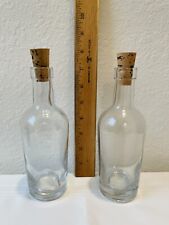 Vintage-Set of 2 Glass Bottles-New-Made in Italy picture