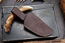 CFK Handmade HIGH QUALITY Brown Leather Right Hand Vertical Belt Knife Sheath 16 picture