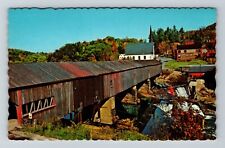 Bath NH-New Hampshire, Covered Bridge, Tourist Spots, Vintage Postcard picture
