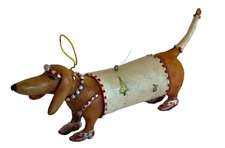 Fancy Resin Angel Dachshund Weiner Dog Christmas Tree Ornament picture