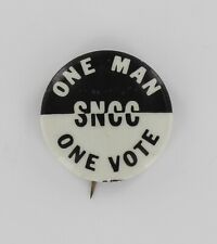 Original SNCC One Man One Vote 1962 Mississippi Black Civil Rights Protest Pin picture