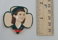 Vintage GIRL SCOUT LARGE PLASTIC FIGURAL PIN TREFOIL FACE 195O’s picture