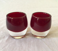 Pair 0f Vintage Cranberry Glass 3