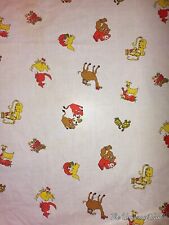 Vtg Colorful Mod Animals Fitted Twin Sheet 60s Kid Nursery toddler EUC ADORABLE picture