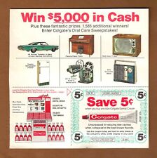 Vintage 1967 Colgate 5 Cent Coupon & Sweepstakes Entry, Dental Cream with Gardol picture