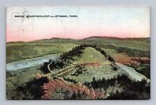 Smoky Mountain Railroad Loop ETOWAH Tennessee Antique Hand Colored Postcard 1909 picture