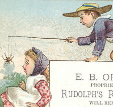 5/10/1881 RUDOLPH'S RESTAURANT MOVED TO 200 BROADWAY TRADE CARD, BOY PRANK A601  picture