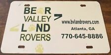 Bear Valley Land Rovers Dealership Booster License Plate Atlanta Georgia BV picture