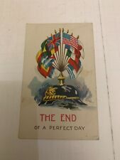 c.1918 WWI The End Of A Perfect Day Patriotic Military Artist Postcard picture