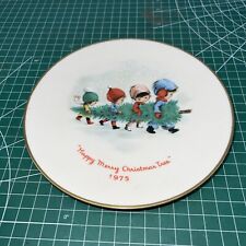 Collector Plate Gift World of Gorham Moppets 1975 Happy Merry Christmas Tree picture
