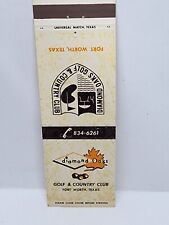 Vintage Matchbook Cover - DIAMOND OAKS Golf & Country Club Fort Worth Texas TX picture