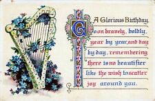 A Glorious Birthday 1911 Antique Postcard M24 picture