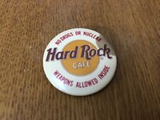 VINTAGE HARD ROCK CAFE NO DRUGS OR NUCLEAR WEAPONS ADVERTISING PIN PINBACK picture