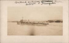 WWI Scotland RPPC British Destroyer HMS Tintagel (G51) at Invergordon Postcard picture