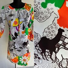 VTG 1970's TROLL JRS NY Animal Prints Psychedelic Tunic Mini Dress S or M GREAT picture