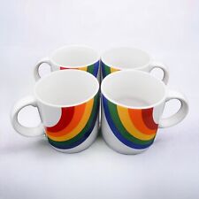 VTG 1984 FTDA Rainbow Retro Pride Coffee Mug SET OF 4 12oz 🌈 picture