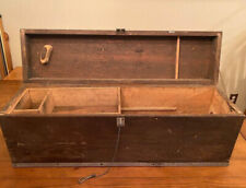 Large Vintage Carpenters Wooden Tool Box picture