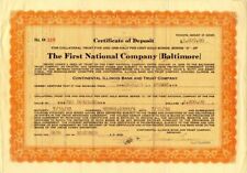 First National Co. (Baltimore) - $2,000 - Banking Bonds picture