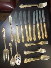 Vintage 39  Pc Estia Somerset Gold Plated Flatware Mixed Lot picture