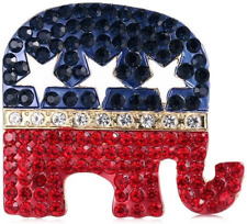 President Trump Brooch Pin Trump Rhinestone Lapel Pin Republican Party Elephant  picture